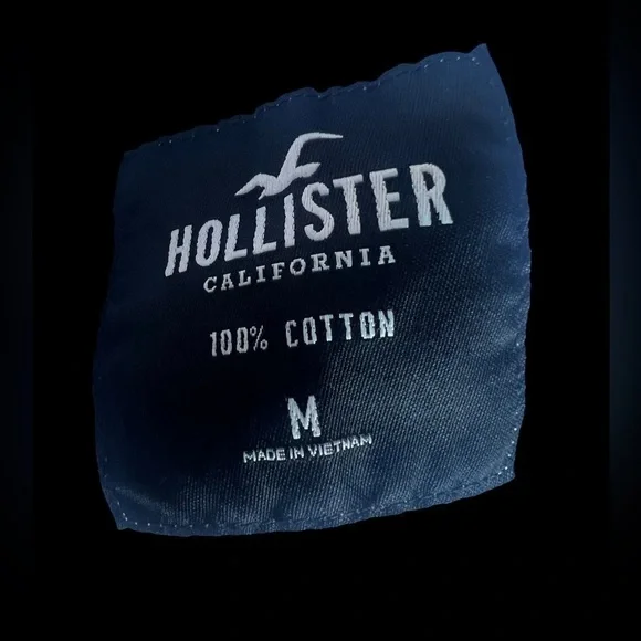 Hollister White Cotton Long Sleeve Crewneck Logo Graphic Tee Shirt - Picture 4 of 5